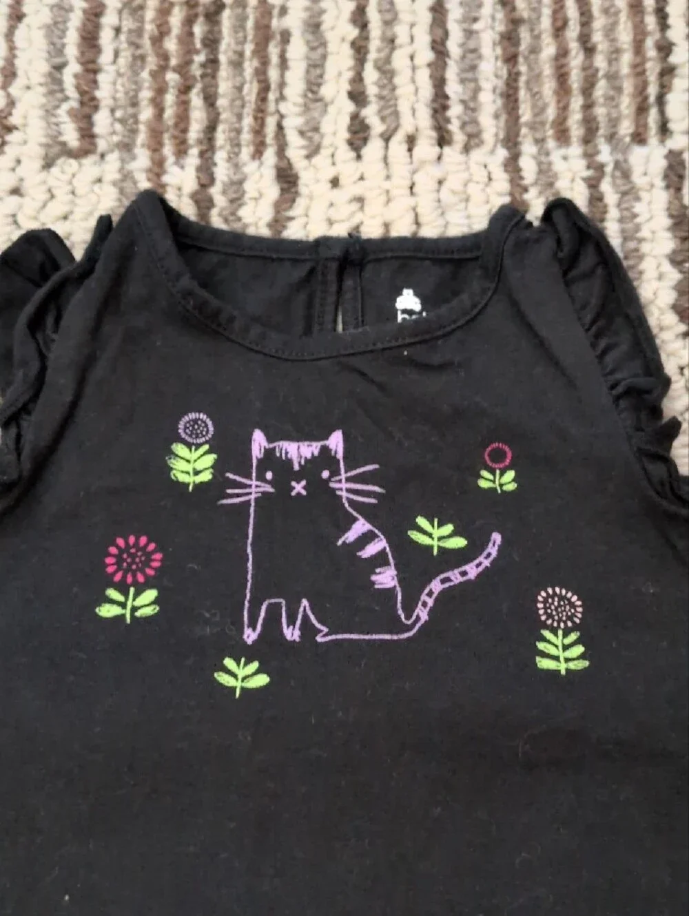 Baby Gap Blk Bodysuit & Top with Red/Purple/Green Embroidery.  Matching Red Pant